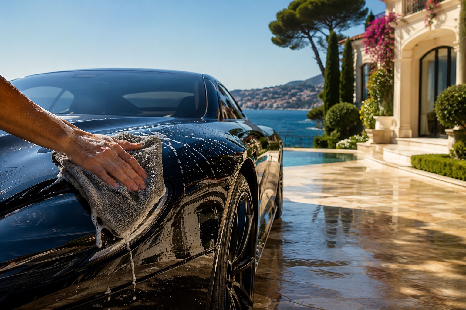 Détail du phare et de la carrosserie après finition